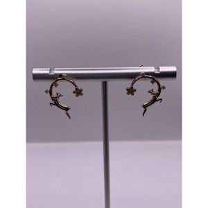 Rose Gold Plated S925 Sterling Silver Deer Design With Flower Accent